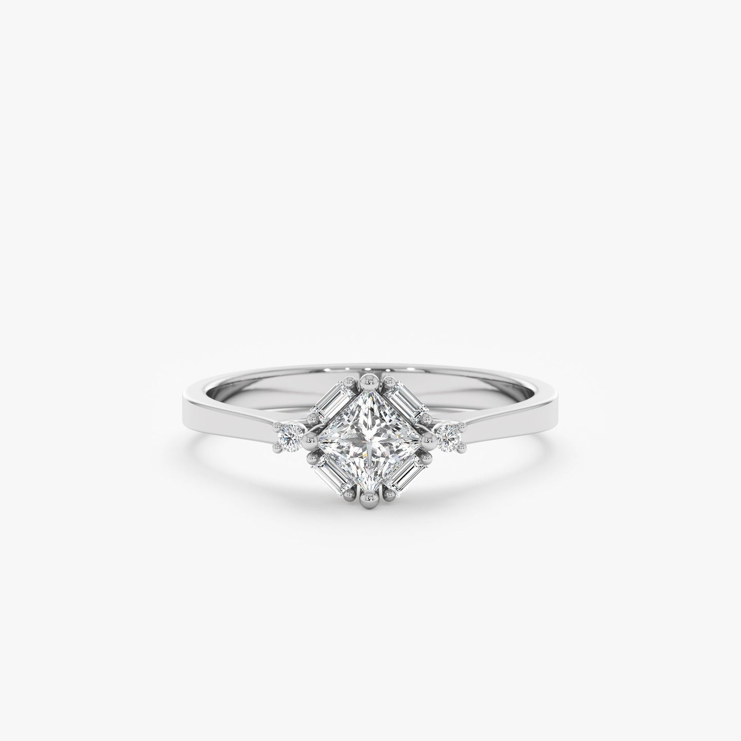 2 CT Round Three Stones Lab Grown Diamond Engagement Ring