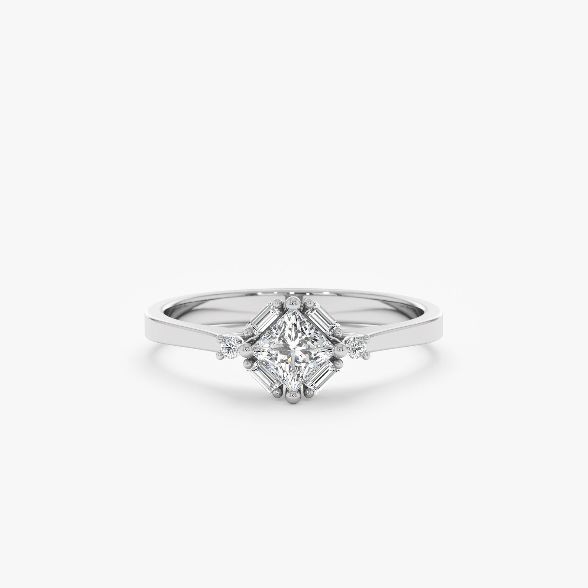 2 CT Round Three Stones Lab Grown Diamond Engagement Ring