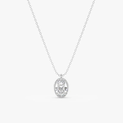 1.0 CT Round Bezel Solitaire Lab Grown Diamond Necklace