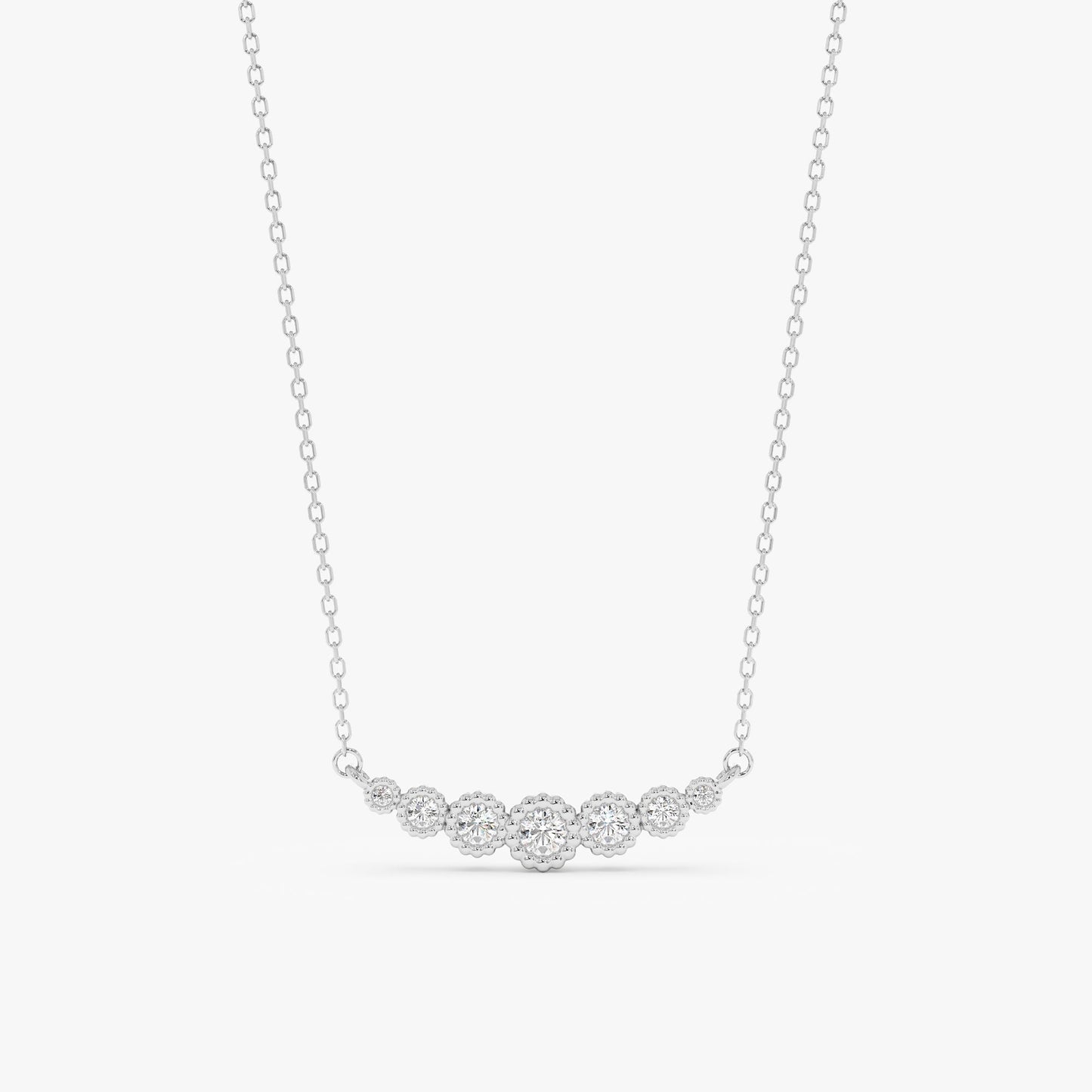 1.0 CT Round Bezel Solitaire Lab Grown Diamond Necklace