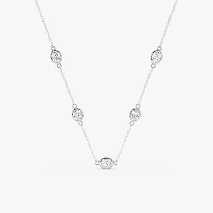 1.0 CT Round Bezel Solitaire Lab Grown Diamond Necklace