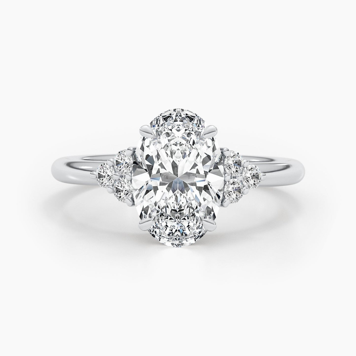 2.42 CT Oval Cut Cluster CVD G/VS Diamond Engagement Ring 1