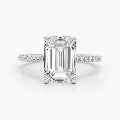 4.5 CT Emerald Hidden Halo CVD G/VS Diamond Engagement Ring 1