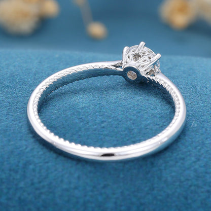 0.41 CT Round Shaped Moissanite Solitaire Engagement Ring 5