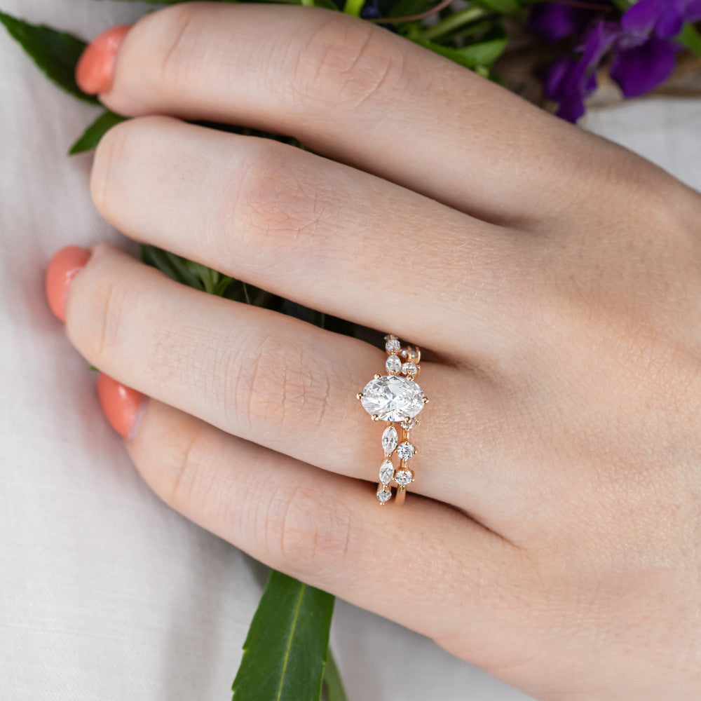 2 CT Round Three Stones Lab Grown Diamond Engagement Ring