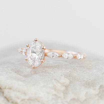 2 CT Round Three Stones Lab Grown Diamond Engagement Ring