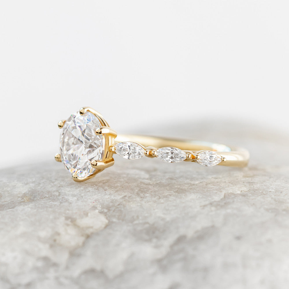 2 CT Round Three Stones Lab Grown Diamond Engagement Ring