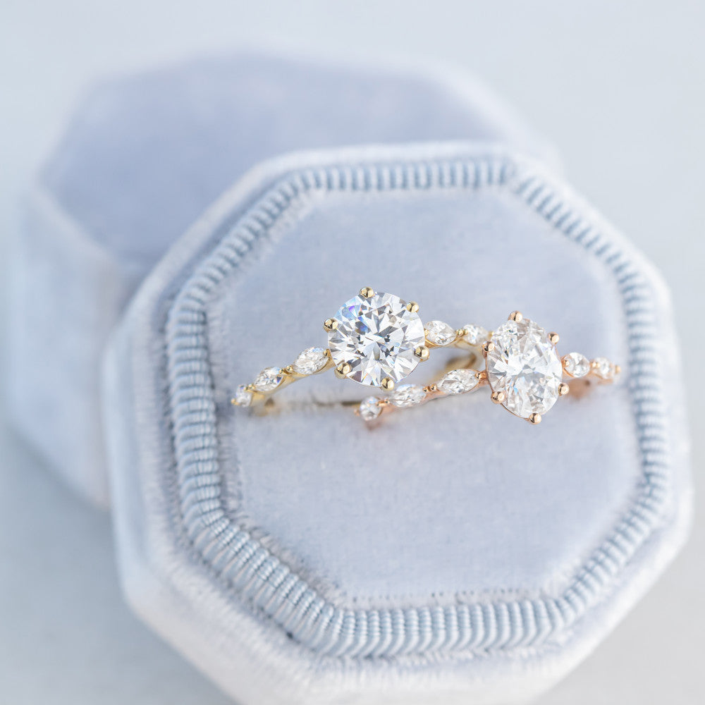 2 CT Round Three Stones Lab Grown Diamond Engagement Ring