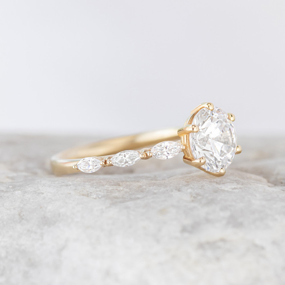 2 CT Round Three Stones Lab Grown Diamond Engagement Ring