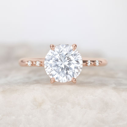 2 CT Round Three Stones Lab Grown Diamond Engagement Ring