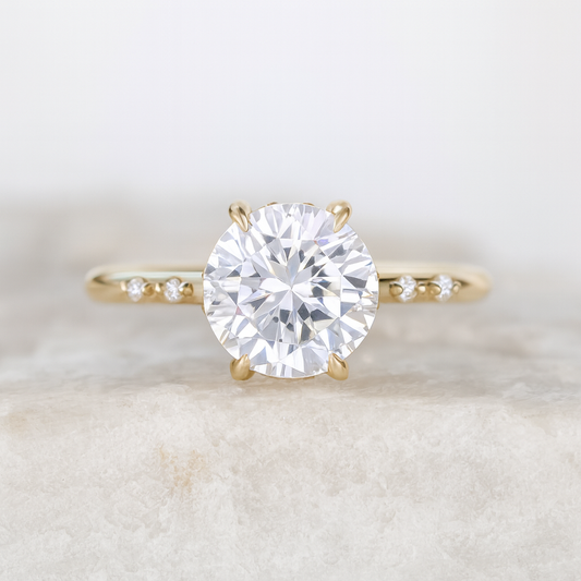 2 CT Round Three Stones Lab Grown Diamond Engagement Ring