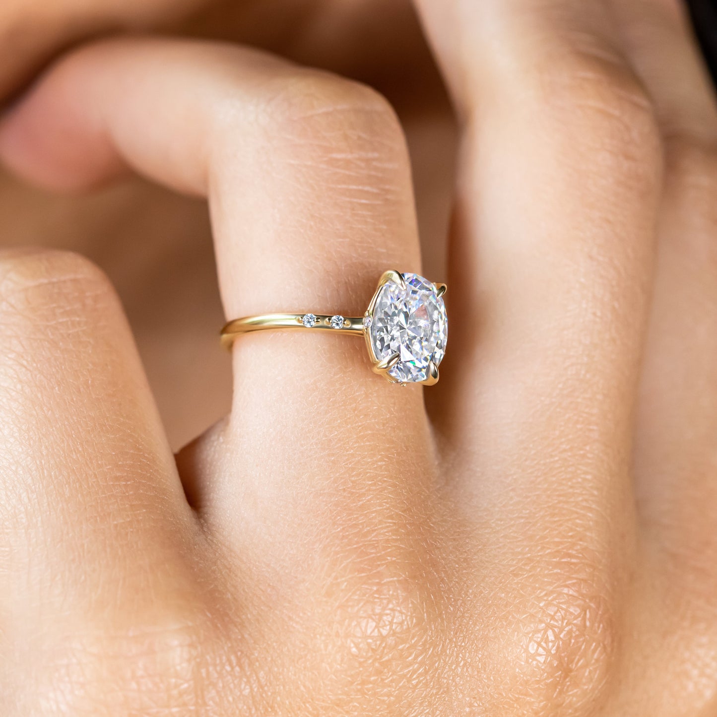 2 CT Round Three Stones Lab Grown Diamond Engagement Ring