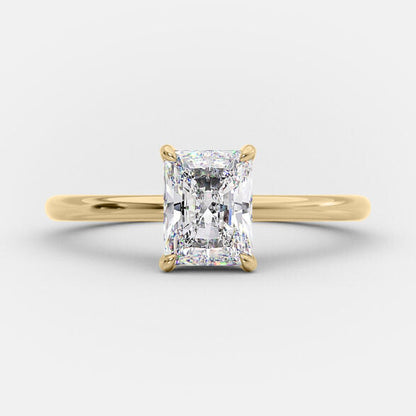1.04 CT Radiant Hidden Halo Solitaire Moissanite Engagement Ring 6