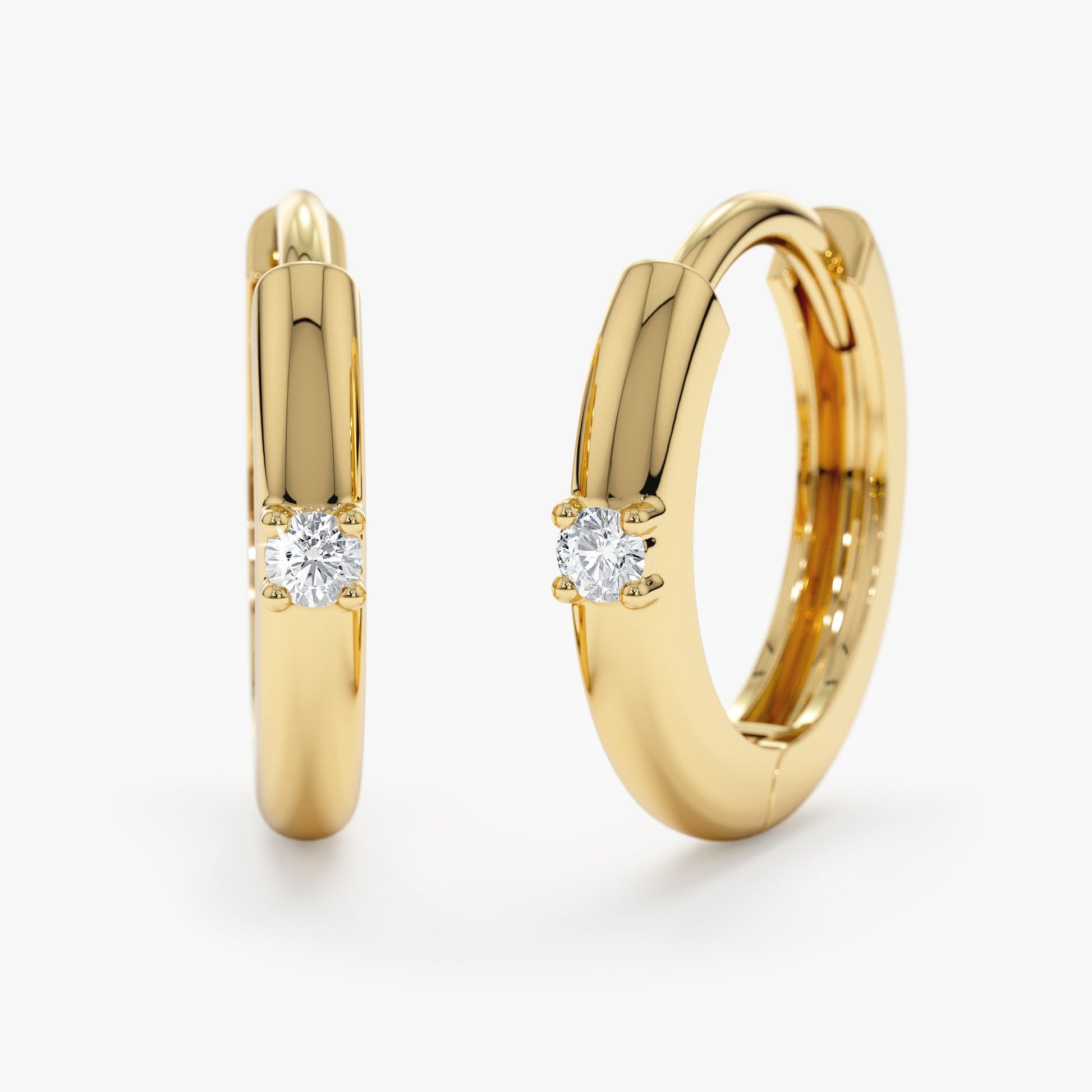 1.0 CT Round Bezel Solitaire Lab Grown Diamond Earrings