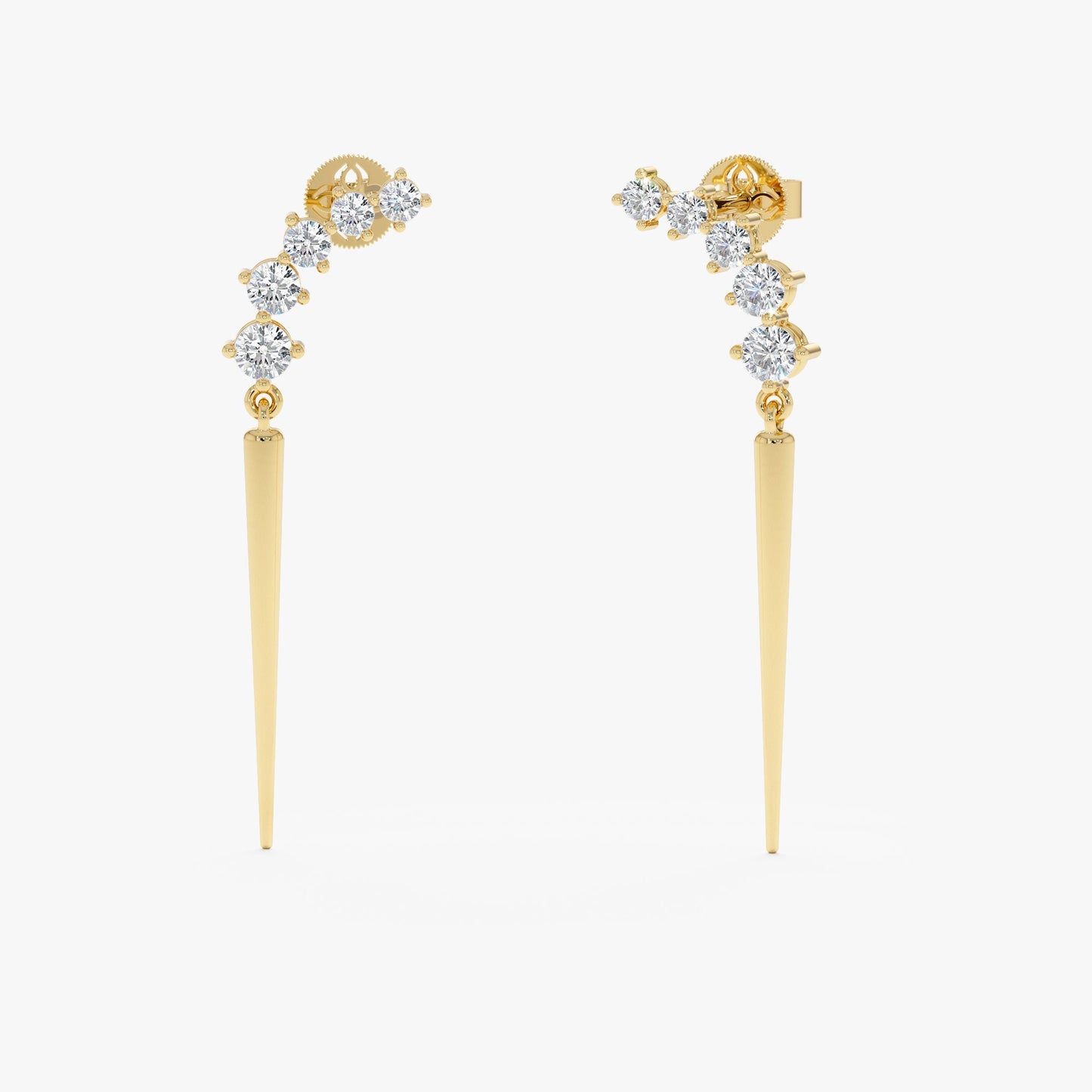 1.0 CT Round Bezel Solitaire Lab Grown Diamond Earrings