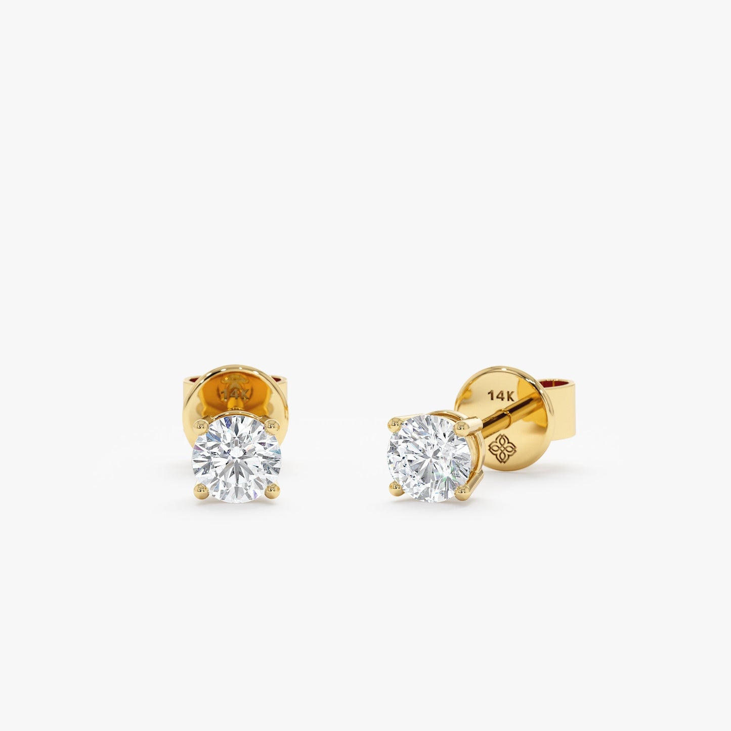 1.0 CT Round Bezel Solitaire Lab Grown Diamond Earrings