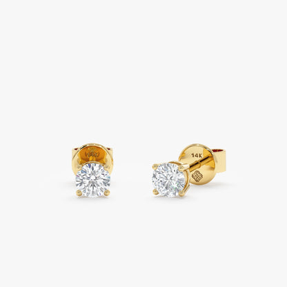 1.0 CT Round Bezel Solitaire Lab Grown Diamond Earrings