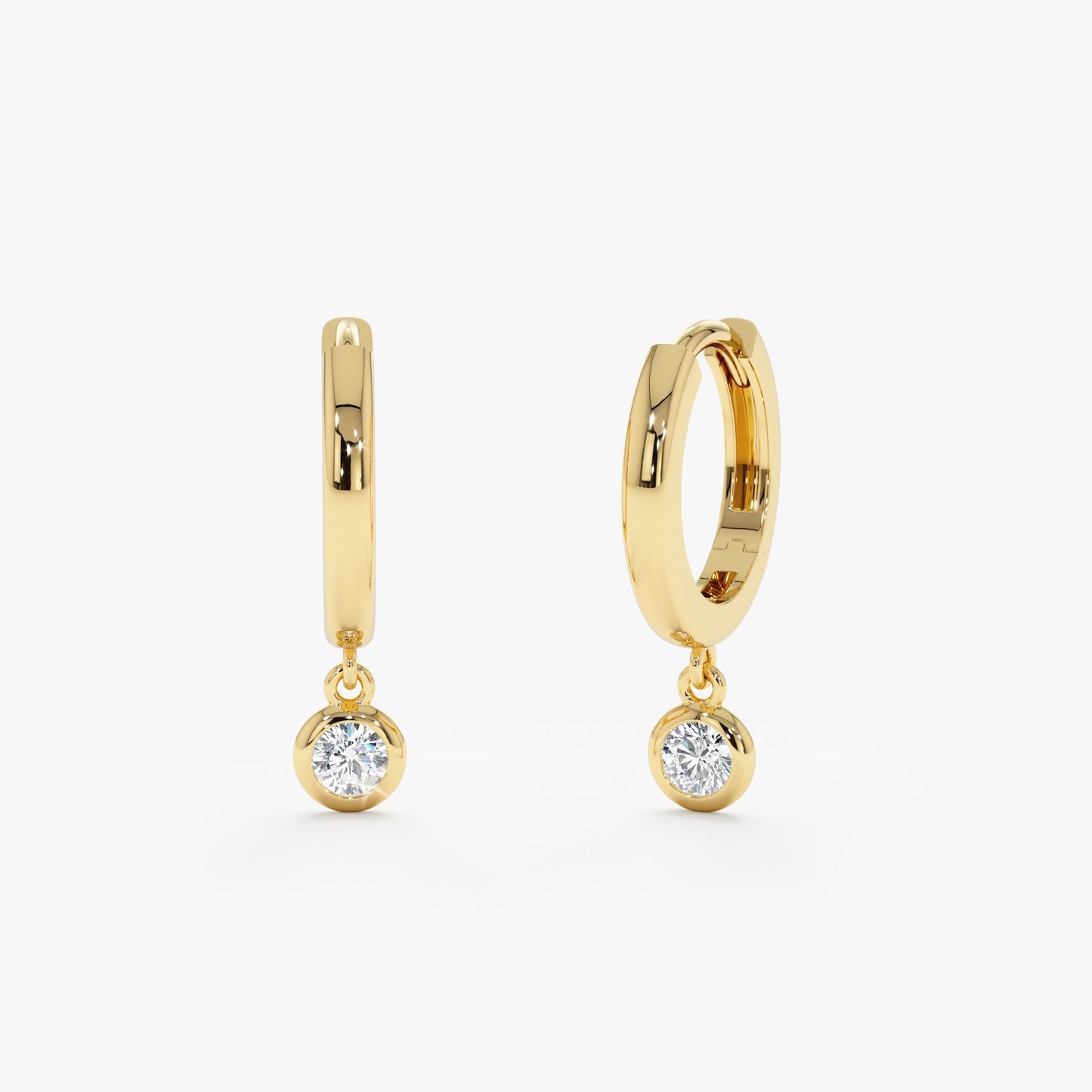 1.0 CT Round Bezel Solitaire Lab Grown Diamond Earrings