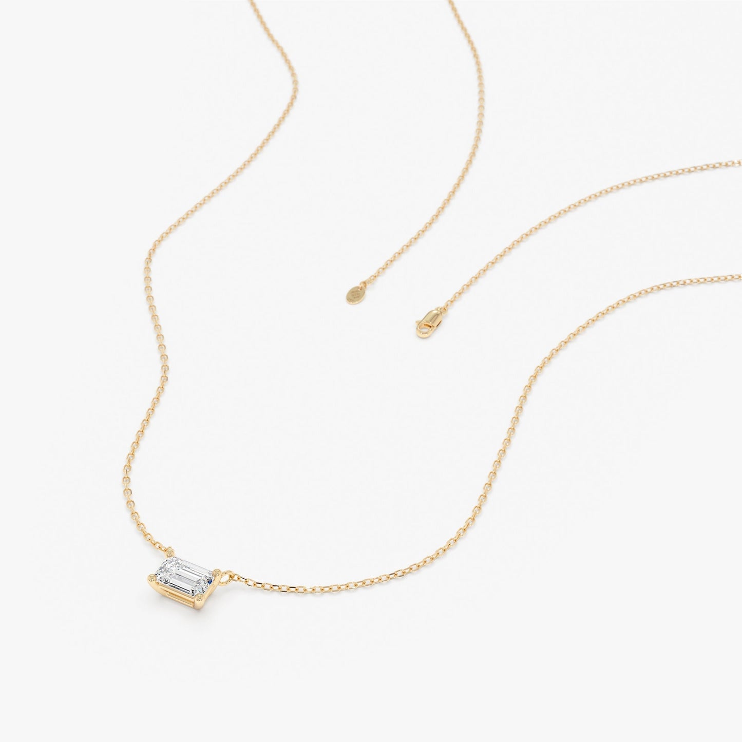 1.0 CT Round Bezel Solitaire Lab Grown Diamond Necklace