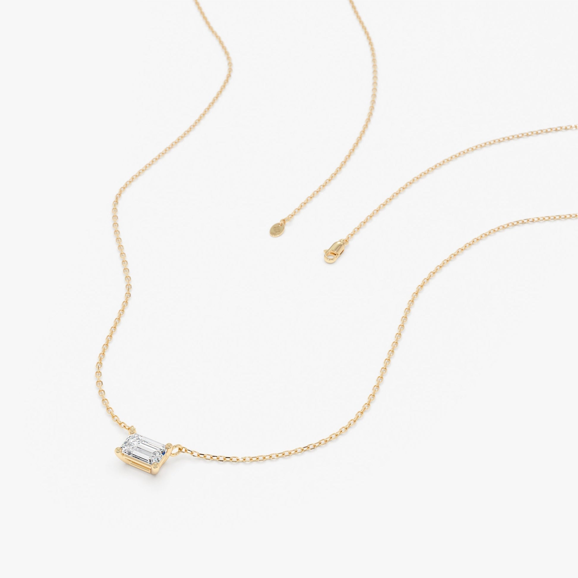 1.0 CT Round Bezel Solitaire Lab Grown Diamond Necklace
