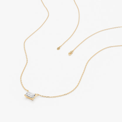 1.0 CT Round Bezel Solitaire Lab Grown Diamond Necklace