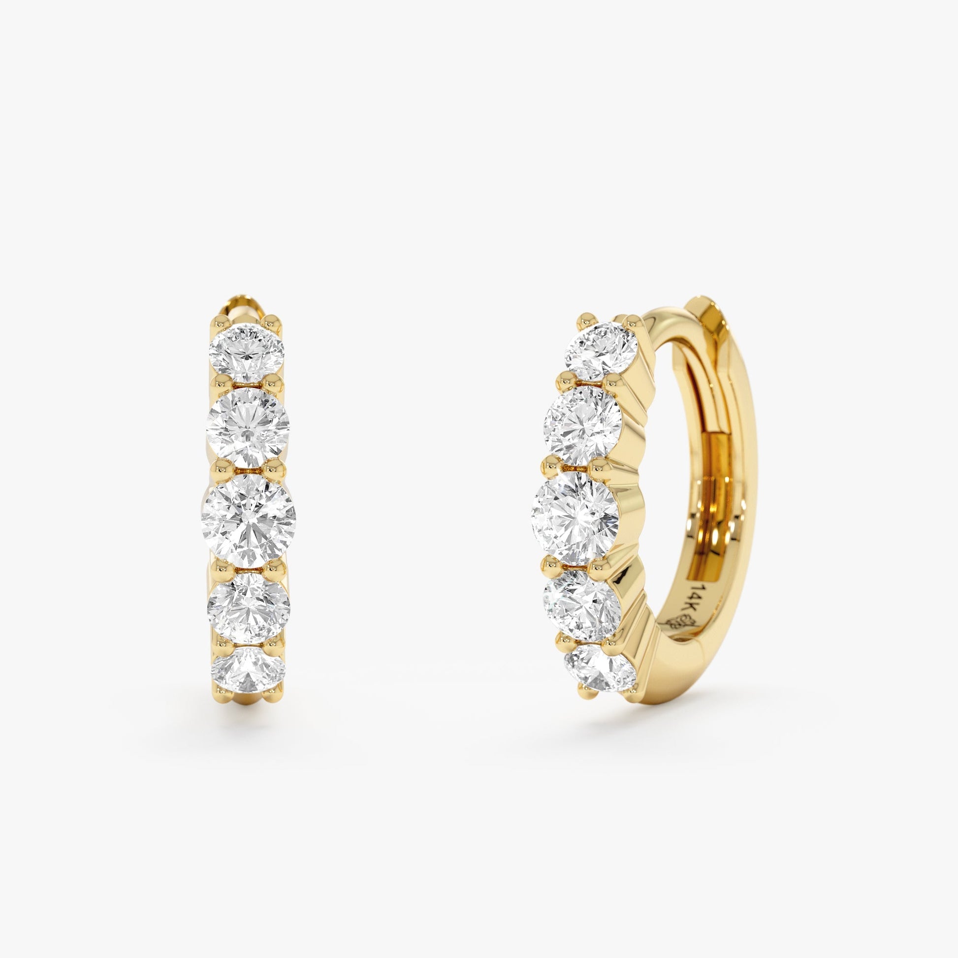 1.0 CT Round Bezel Solitaire Lab Grown Diamond Earrings