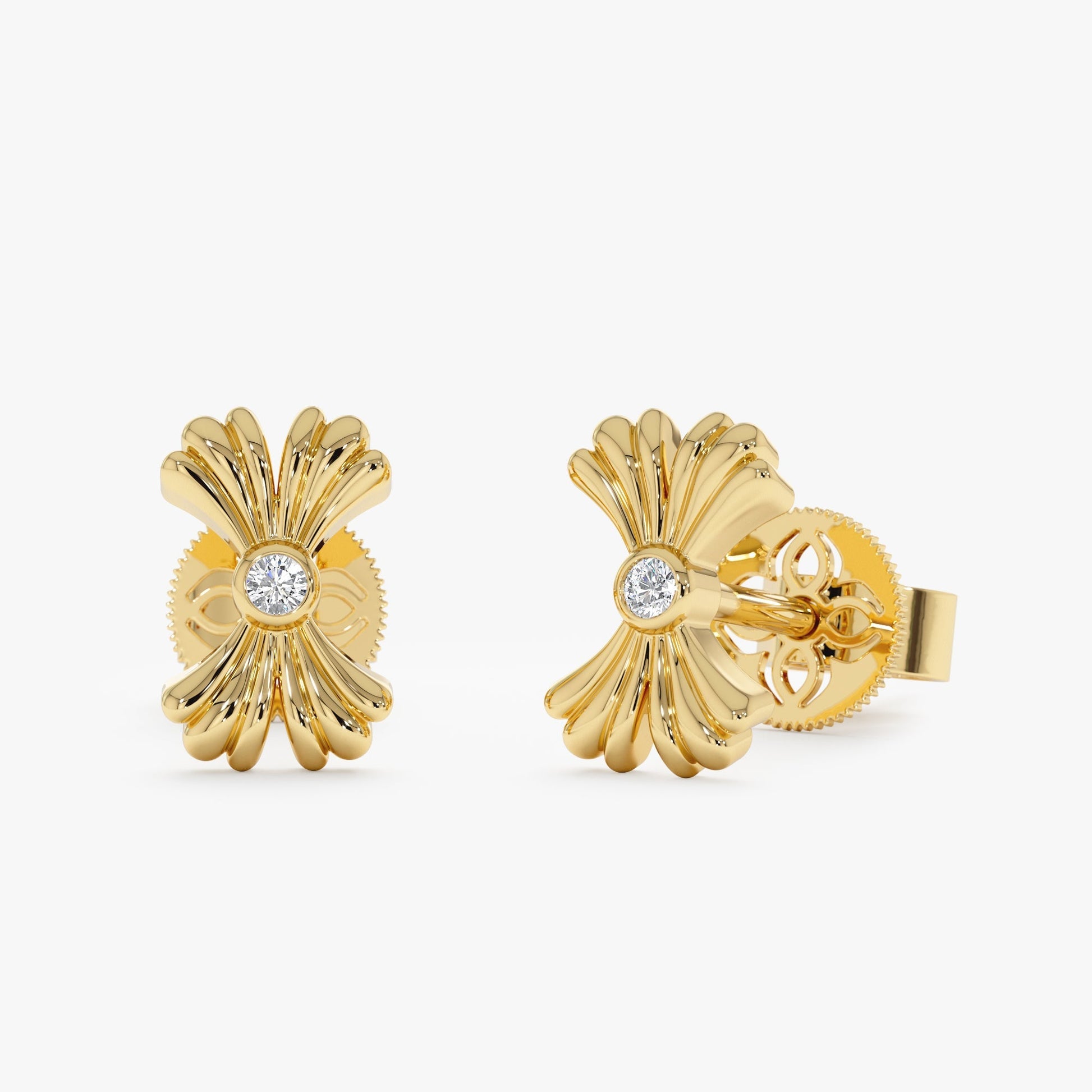 1.0 CT Round Bezel Solitaire Lab Grown Diamond Earrings