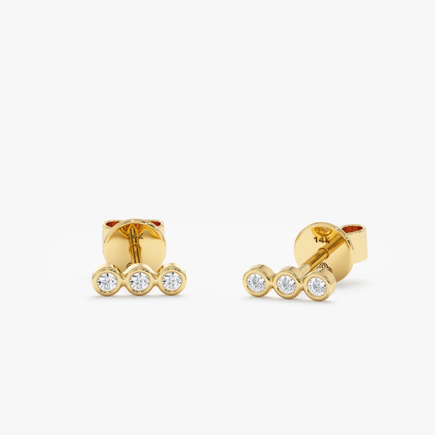1.0 CT Round Bezel Solitaire Lab Grown Diamond Earrings