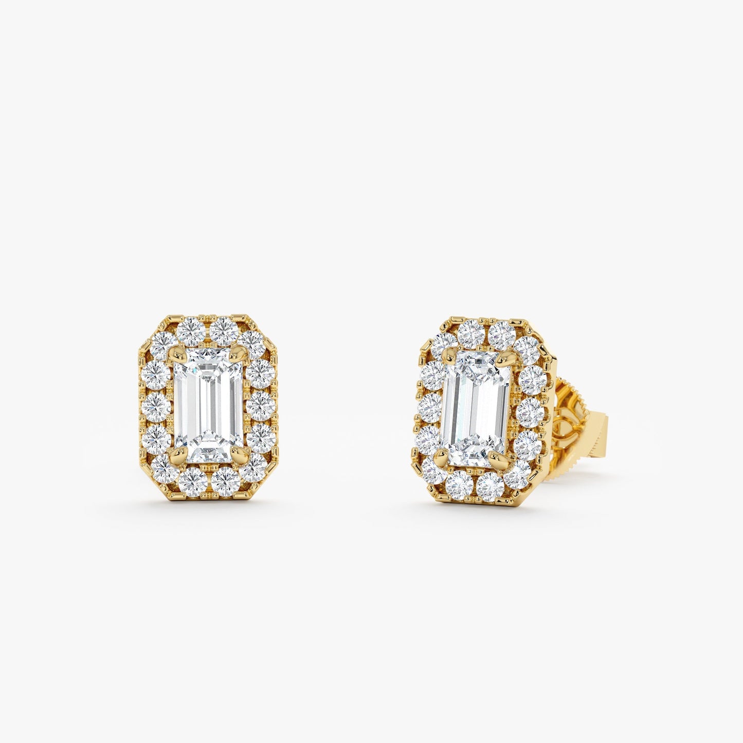 1.0 CT Round Bezel Solitaire Lab Grown Diamond Earrings