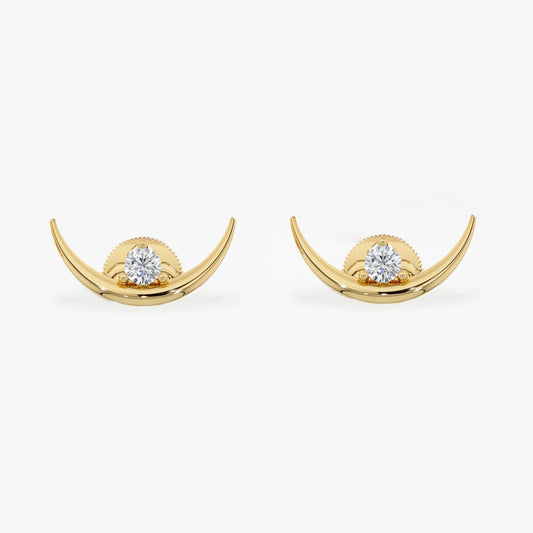 1.0 CT Round Bezel Solitaire Lab Grown Diamond Earrings
