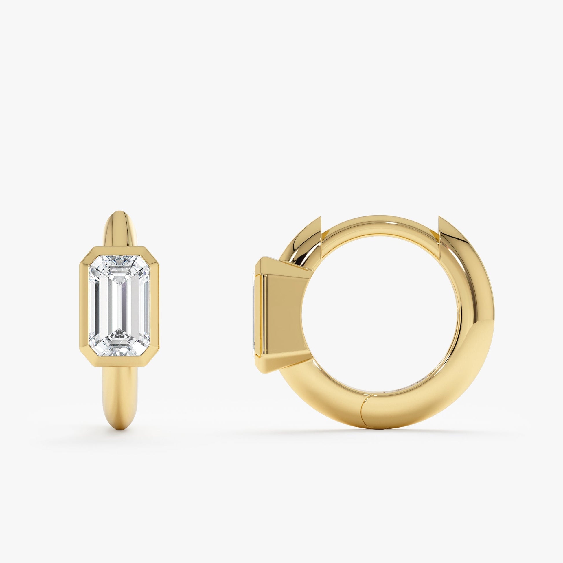 1.0 CT Round Bezel Solitaire Lab Grown Diamond Earrings