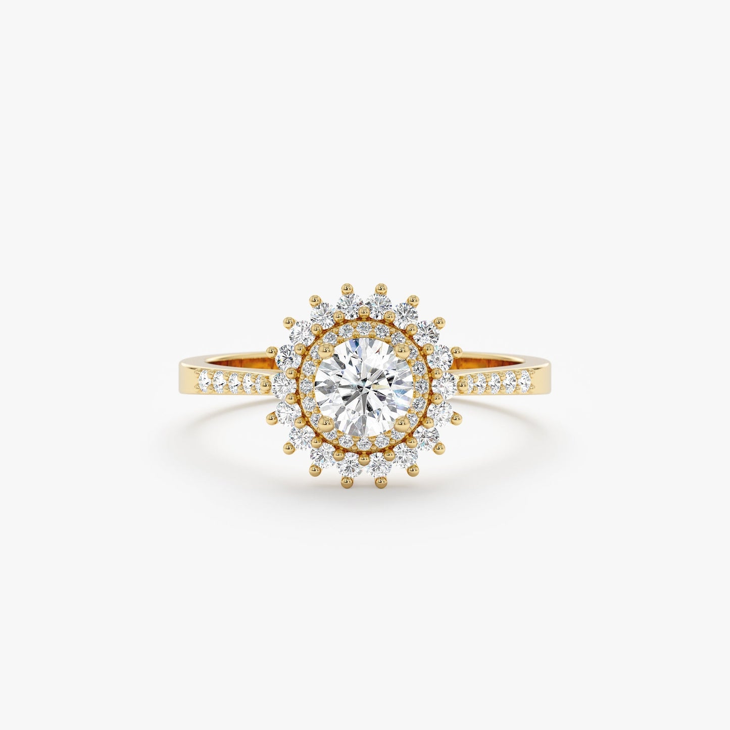 2 CT Round Three Stones Lab Grown Diamond Engagement Ring