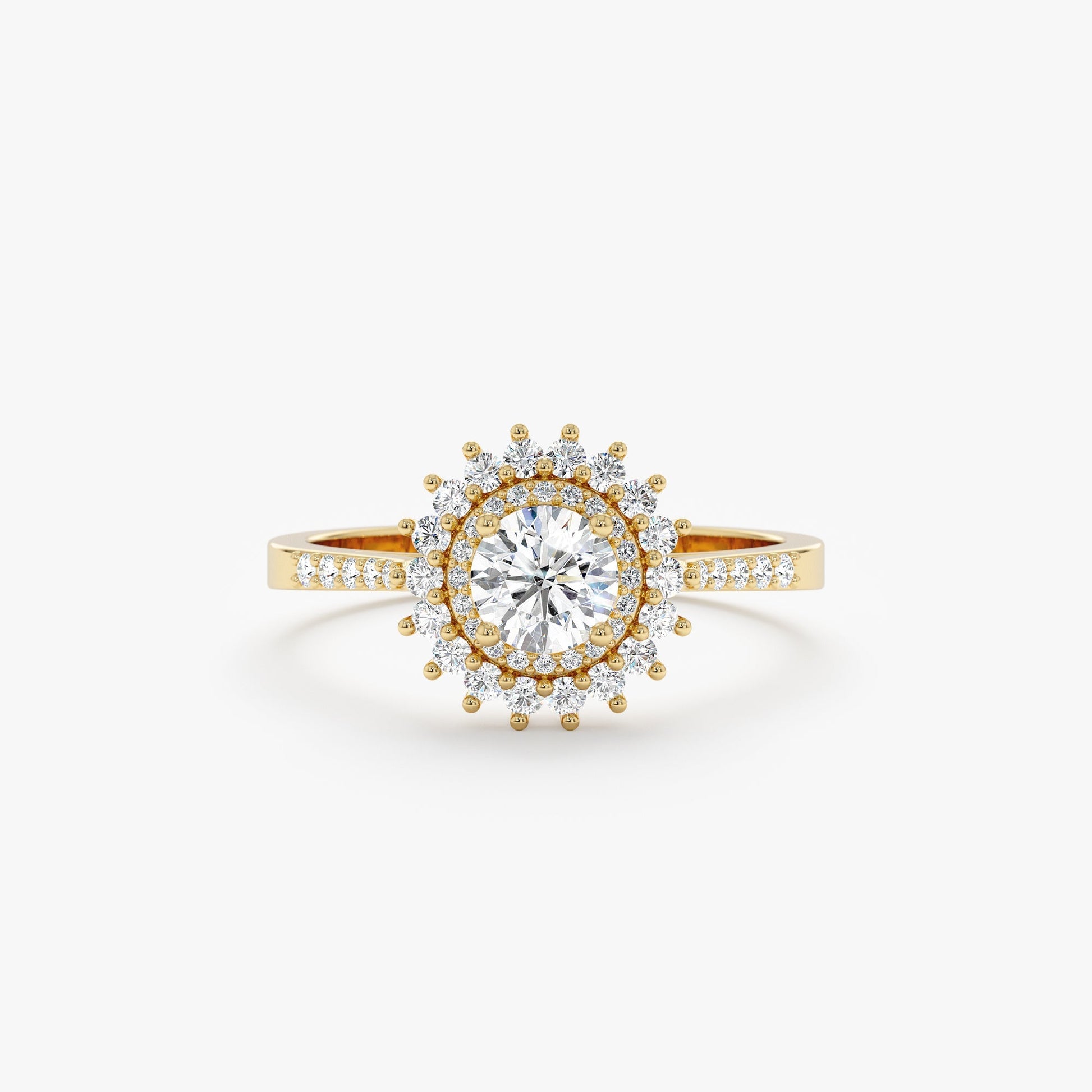 2 CT Round Three Stones Lab Grown Diamond Engagement Ring