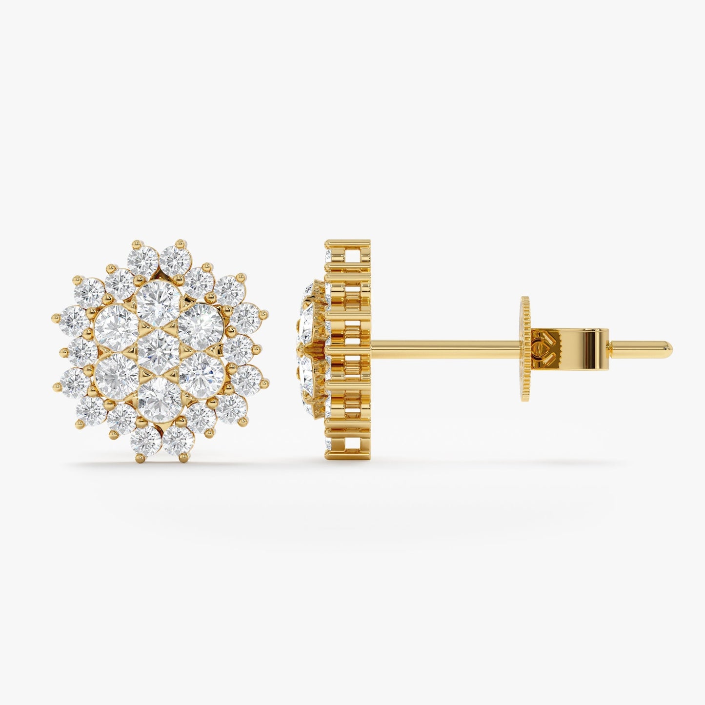 1.0 CT Round Bezel Solitaire Lab Grown Diamond Earrings
