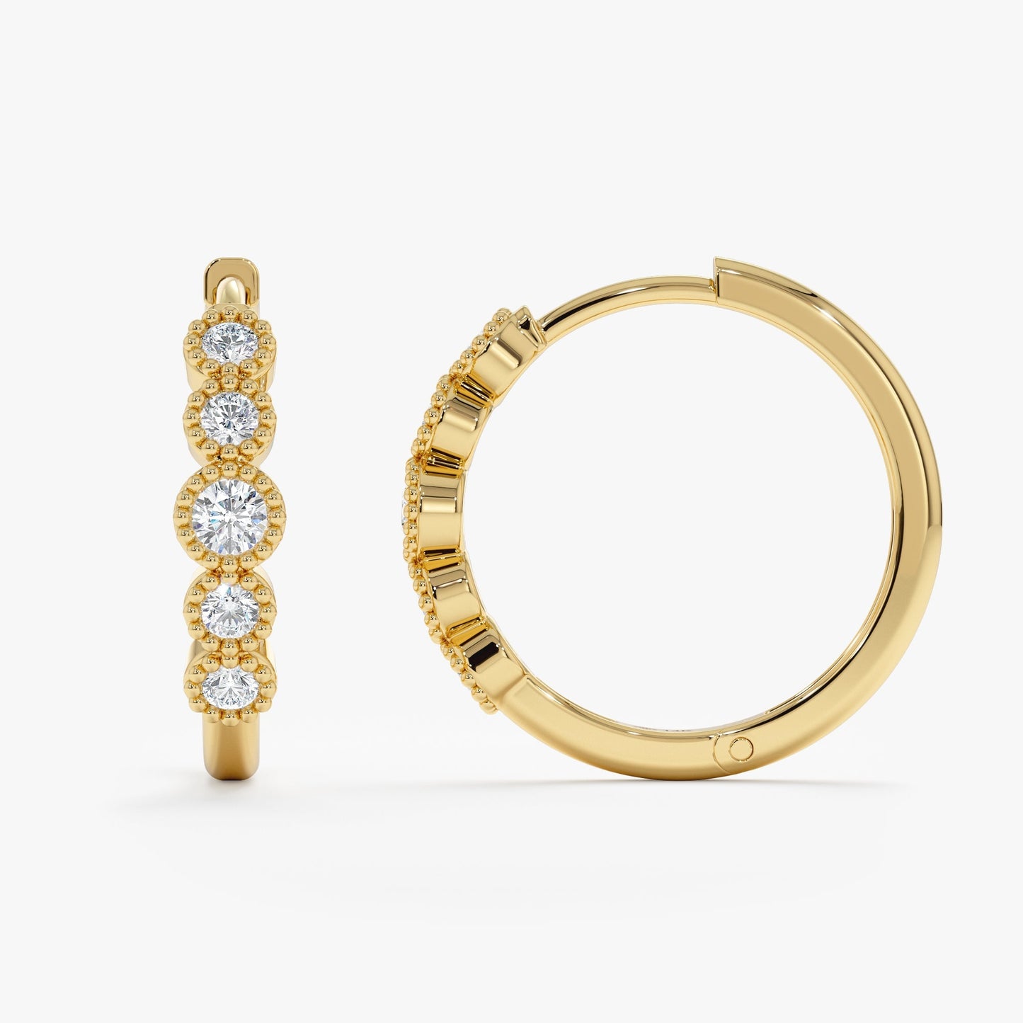 1.0 CT Round Bezel Solitaire Lab Grown Diamond Earrings