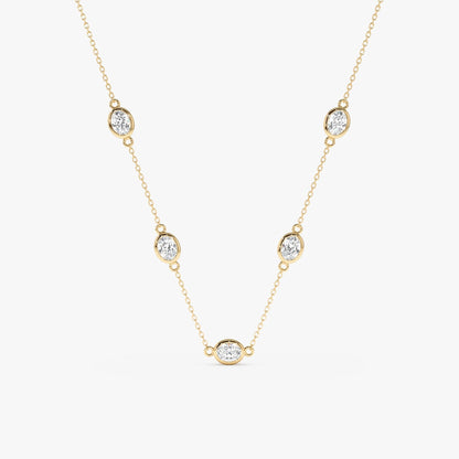 1.0 CT Round Bezel Solitaire Lab Grown Diamond Necklace