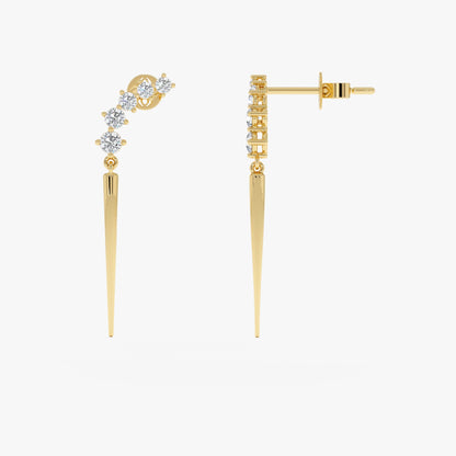 1.0 CT Round Bezel Solitaire Lab Grown Diamond Earrings