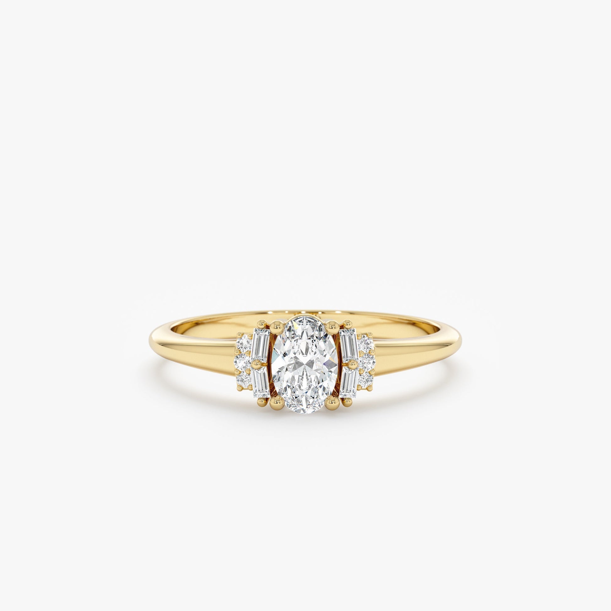 2 CT Round Three Stones Lab Grown Diamond Engagement Ring