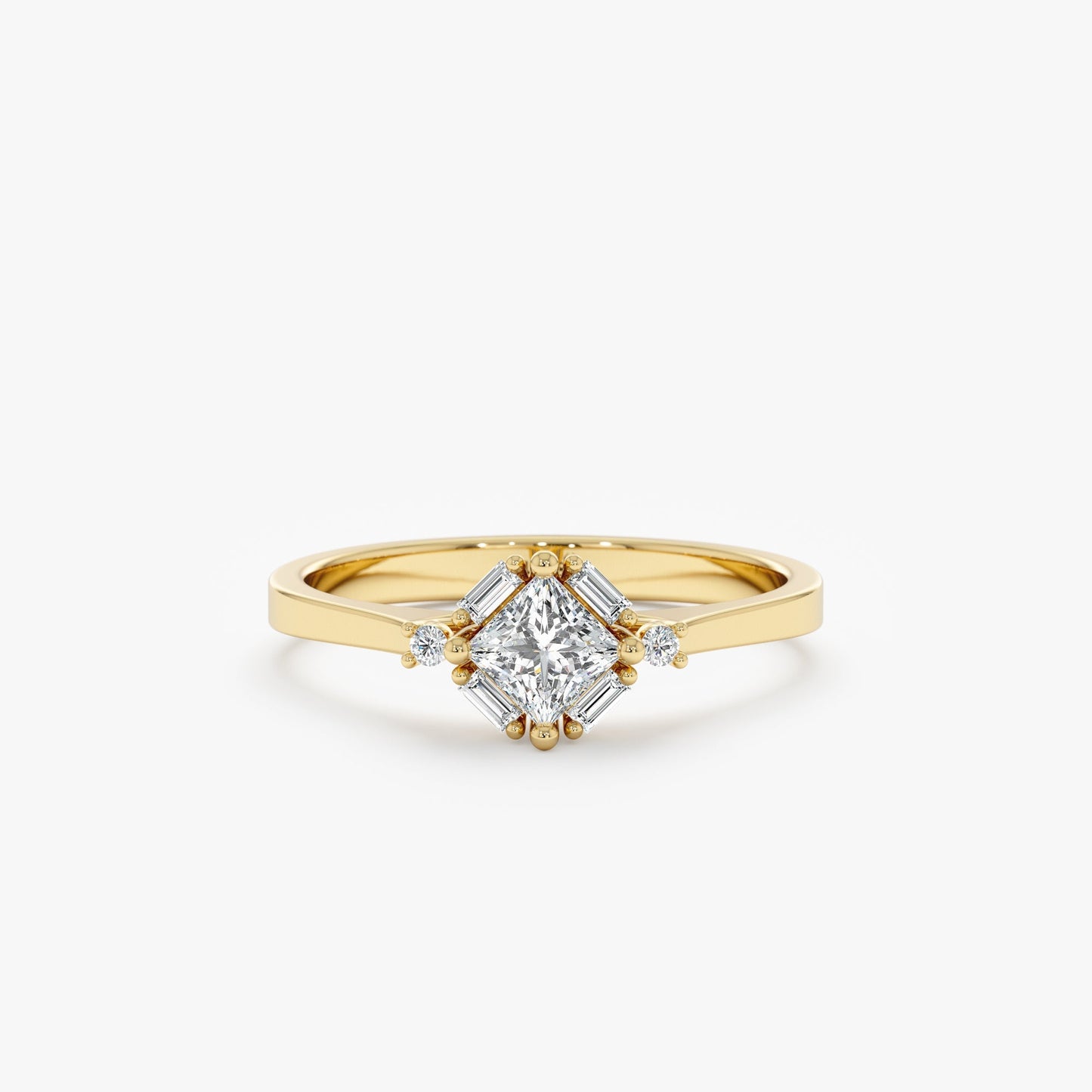 2 CT Round Three Stones Lab Grown Diamond Engagement Ring