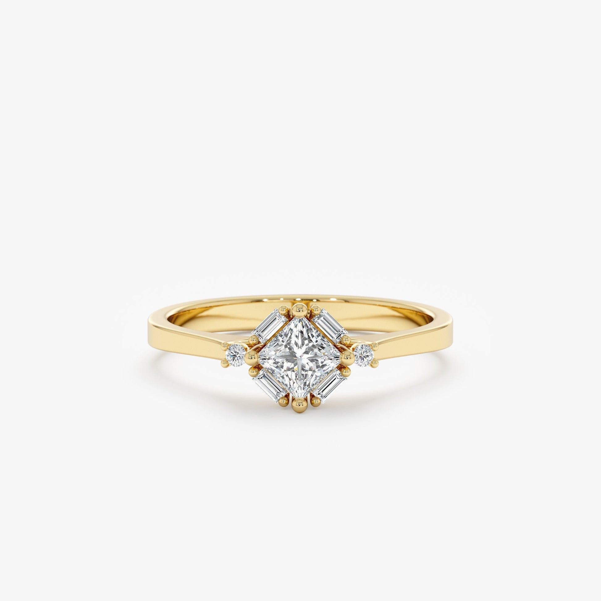 2 CT Round Three Stones Lab Grown Diamond Engagement Ring