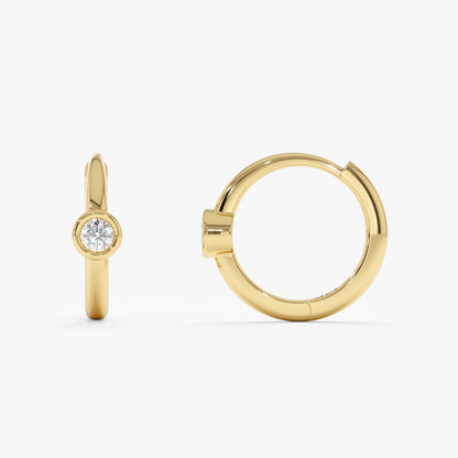 1.0 CT Round Bezel Solitaire Lab Grown Diamond Earrings