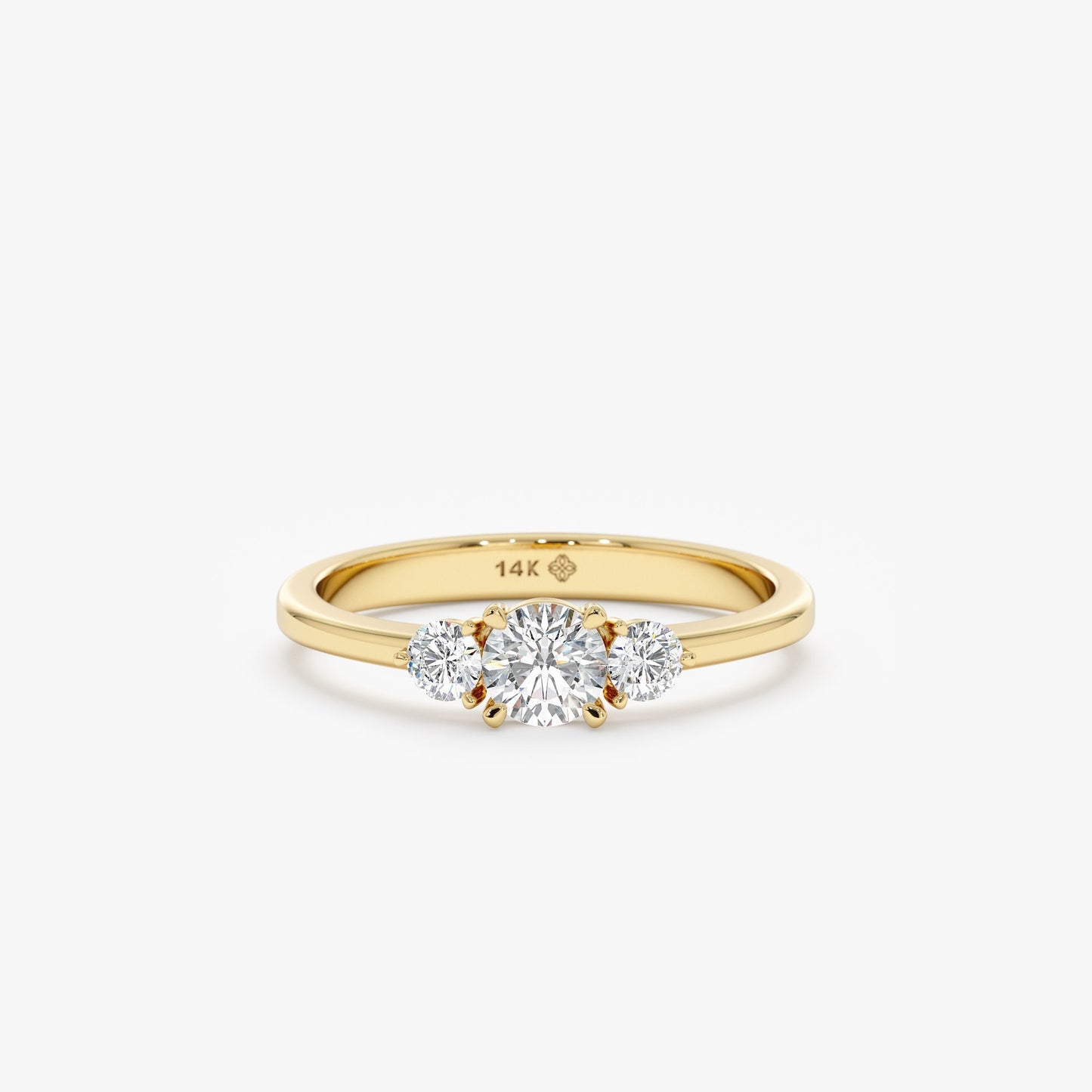 2 CT Round Three Stones Lab Grown Diamond Engagement Ring