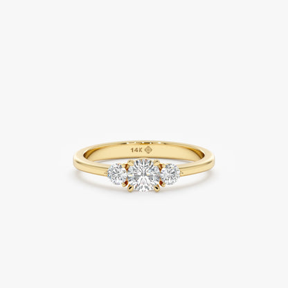 2 CT Round Three Stones Lab Grown Diamond Engagement Ring