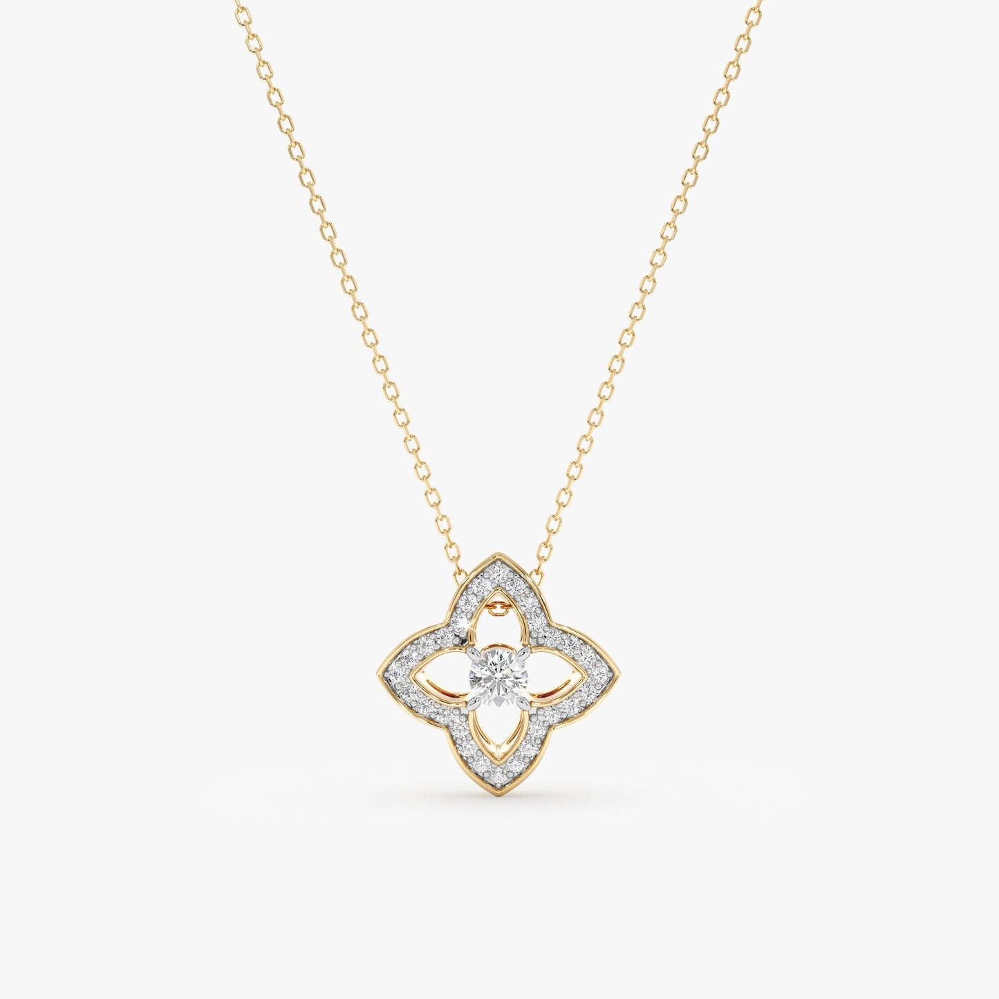 1.0 CT Round Bezel Solitaire Lab Grown Diamond Necklace