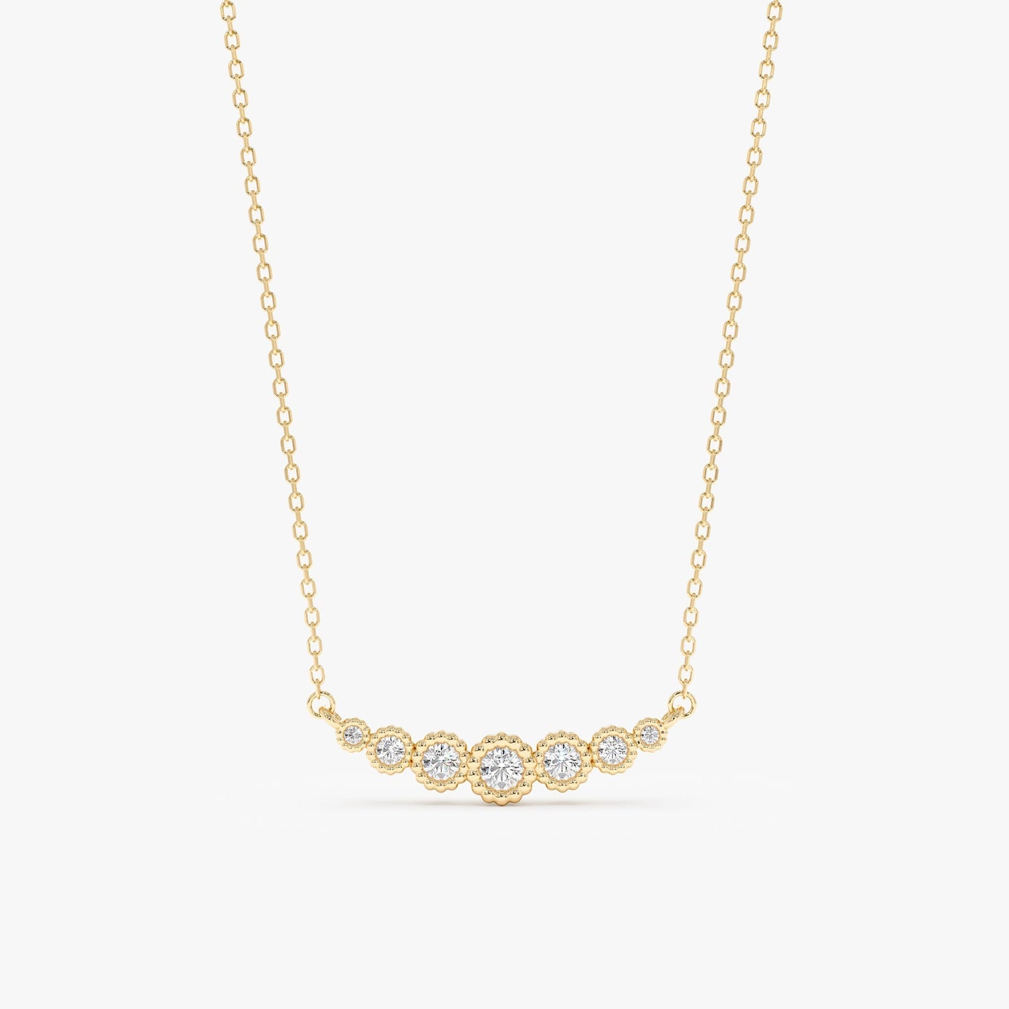 1.0 CT Round Bezel Solitaire Lab Grown Diamond Necklace