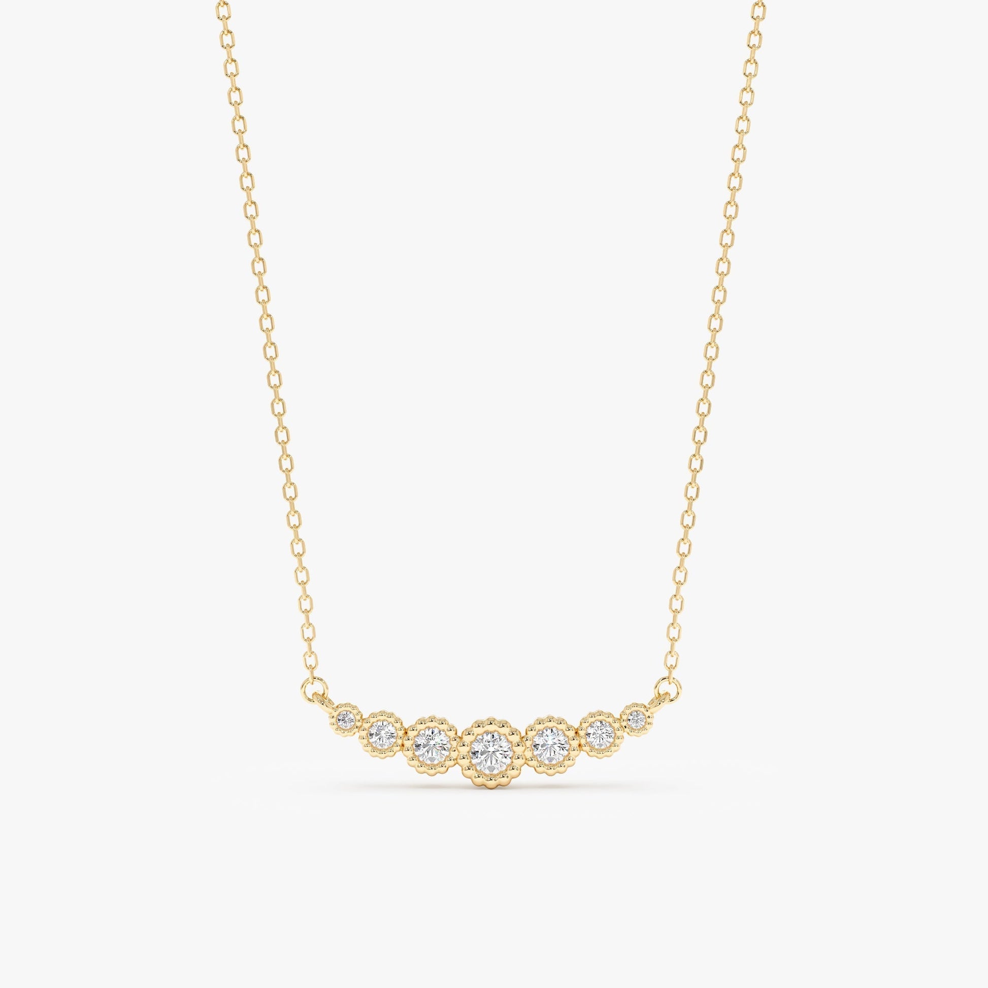 1.0 CT Round Bezel Solitaire Lab Grown Diamond Necklace