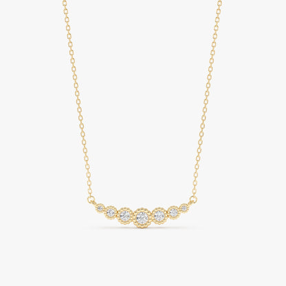 1.0 CT Round Bezel Solitaire Lab Grown Diamond Necklace