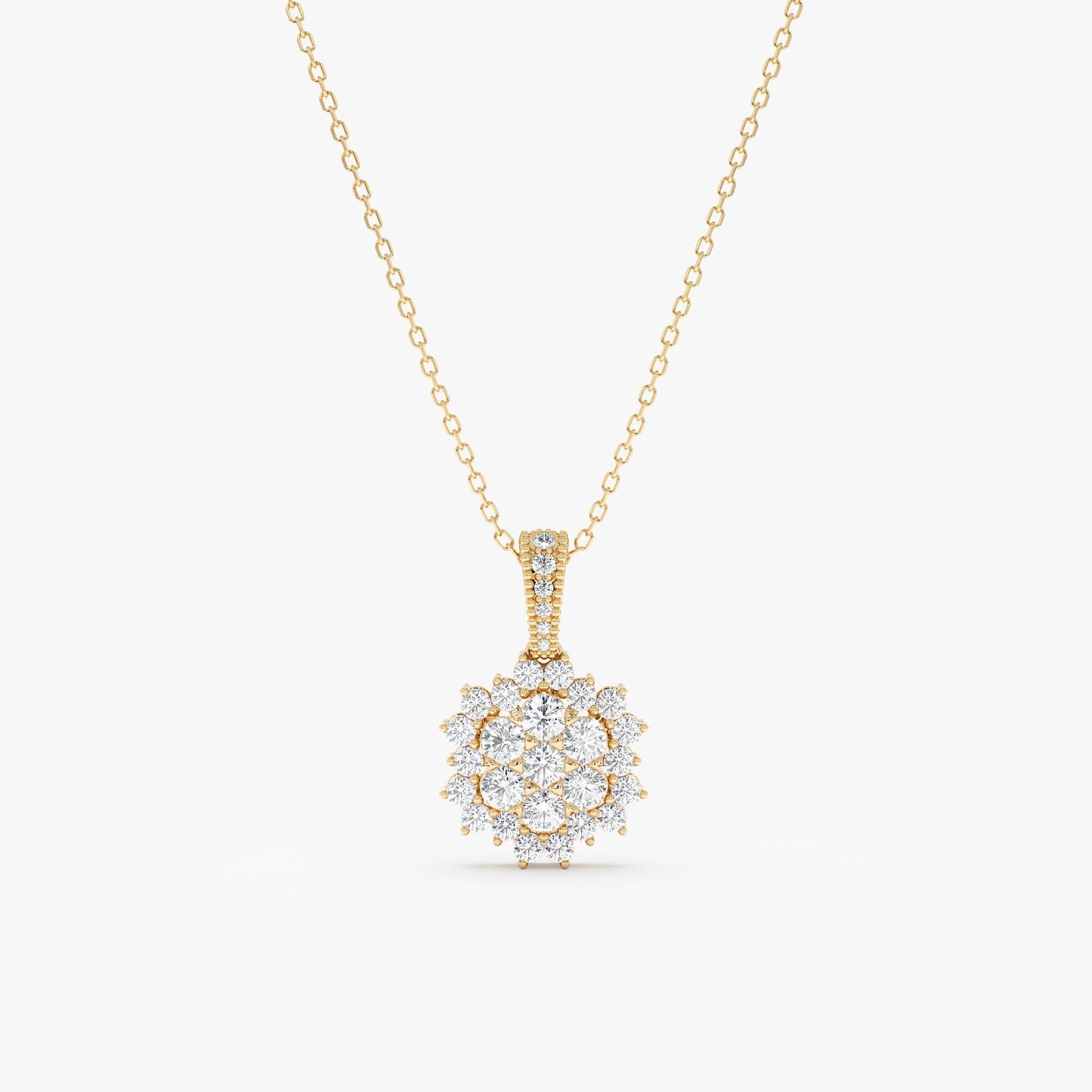 1.0 CT Round Bezel Solitaire Lab Grown Diamond Necklace