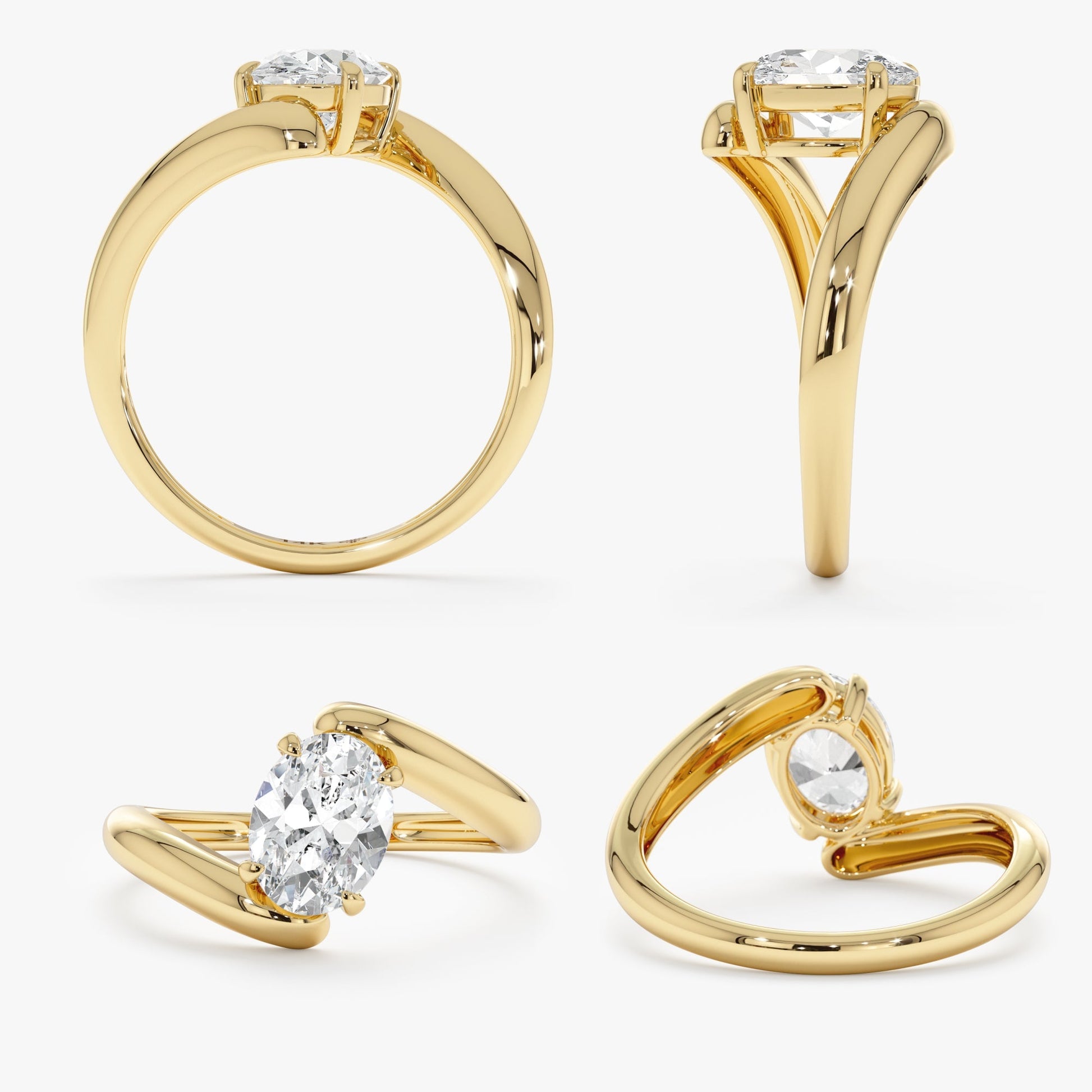 2 CT Round Three Stones Lab Grown Diamond Engagement Ring