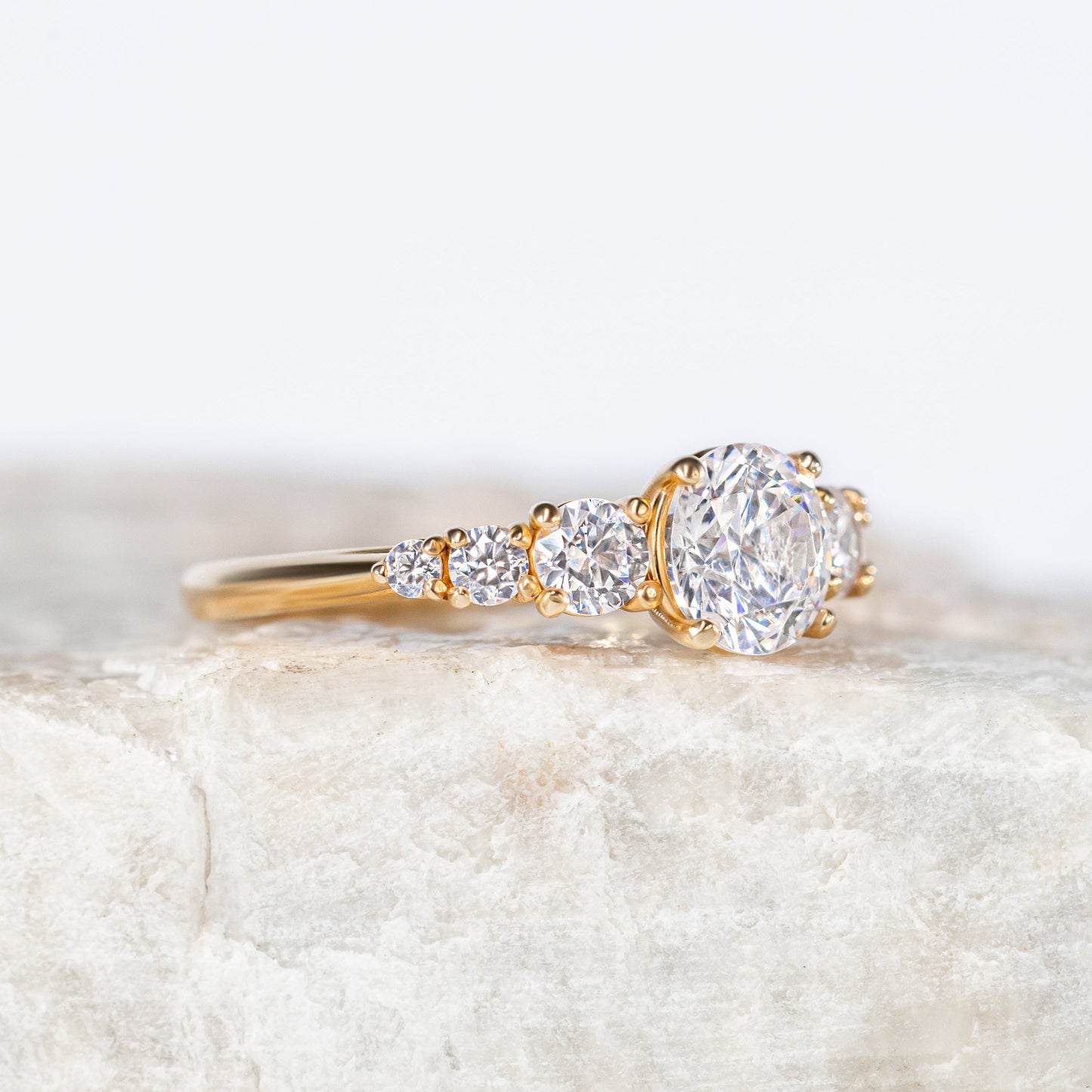 2 CT Round Three Stones Lab Grown Diamond Engagement Ring